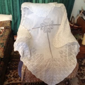 White baby shawl